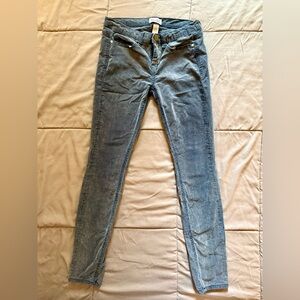 Mudd juniors girls distressed skinny gray corduroy pants, size 7 GUC